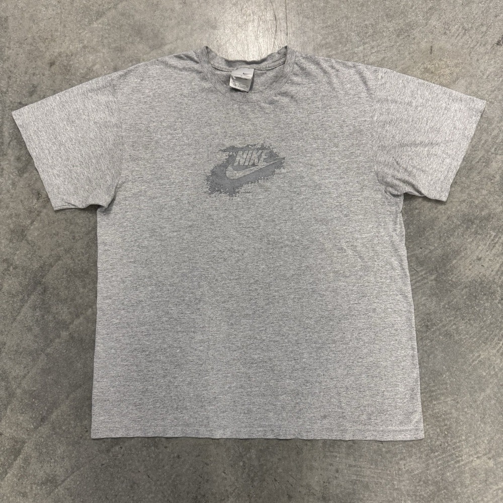 Vintage Nike T-Shirt Gray Tag Retro Short Sleeve Tee Minimalist Essential Large